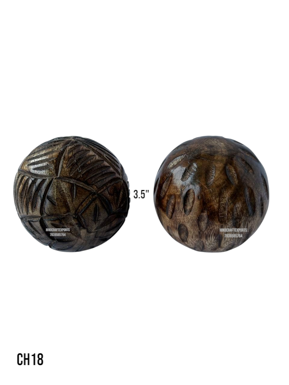 Hand-carved Wooden Decorative Balls