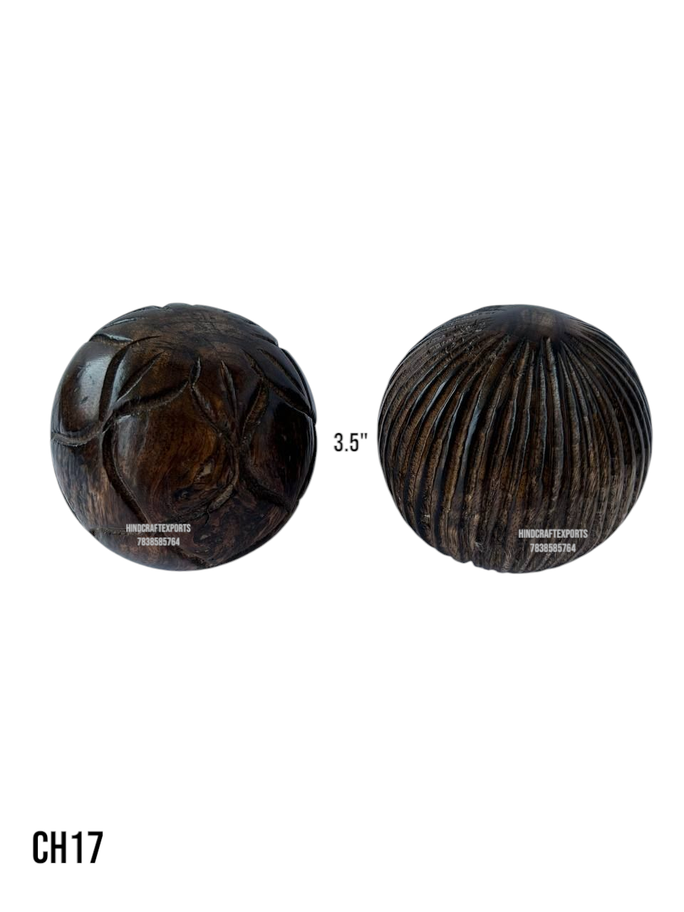 Hand-carved Wooden Decorative Ball