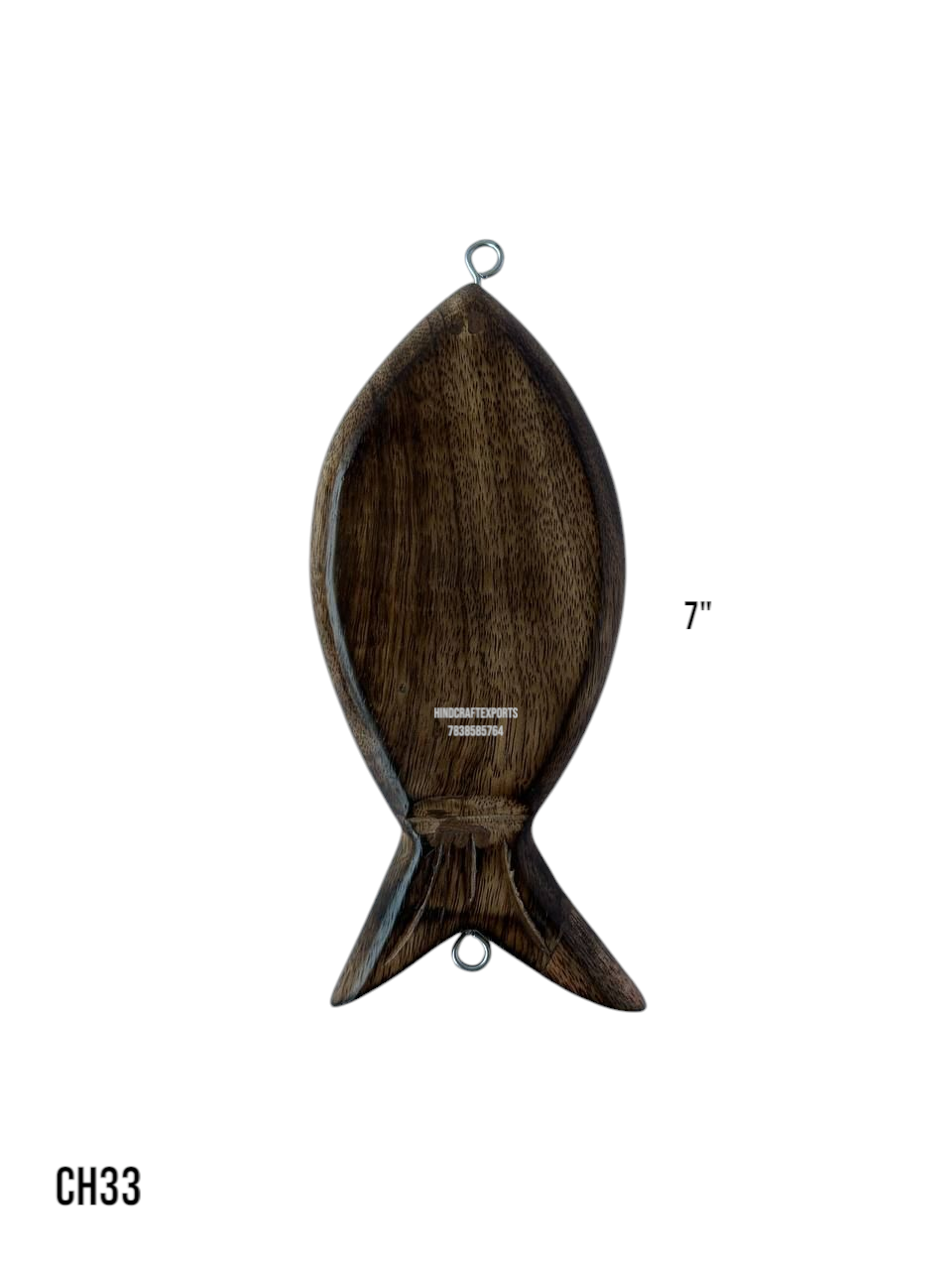 Wooden Fish-Shaped Decor