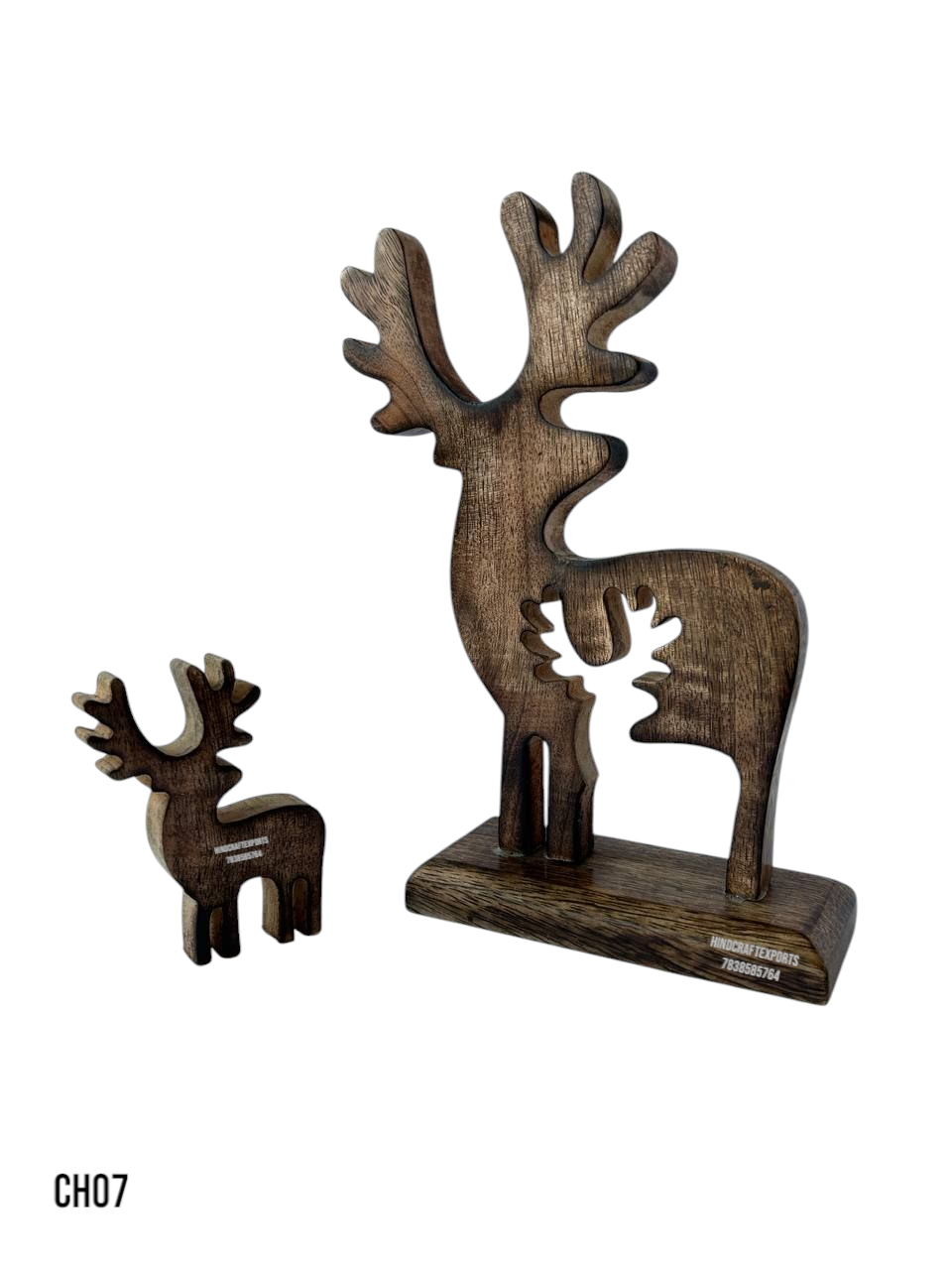 Wooden Reindeer Decor