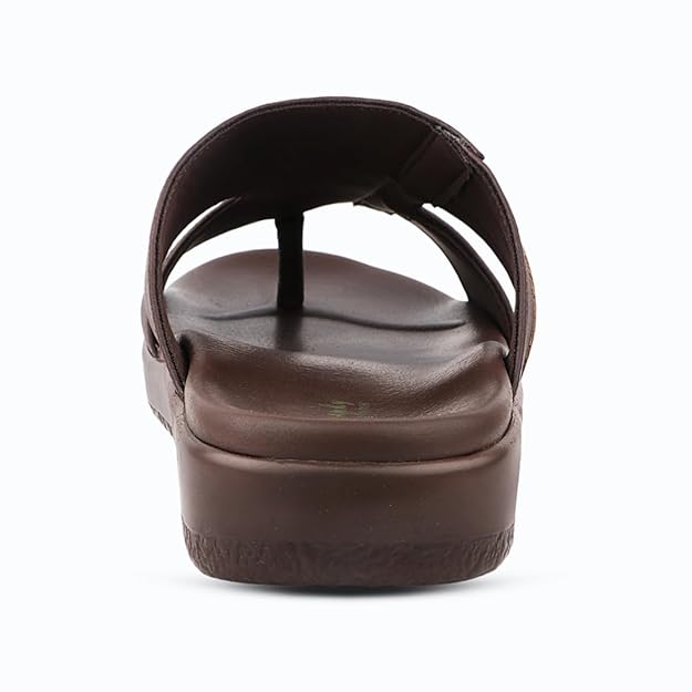 Franky Brown Micro-Leather Slide Sandals