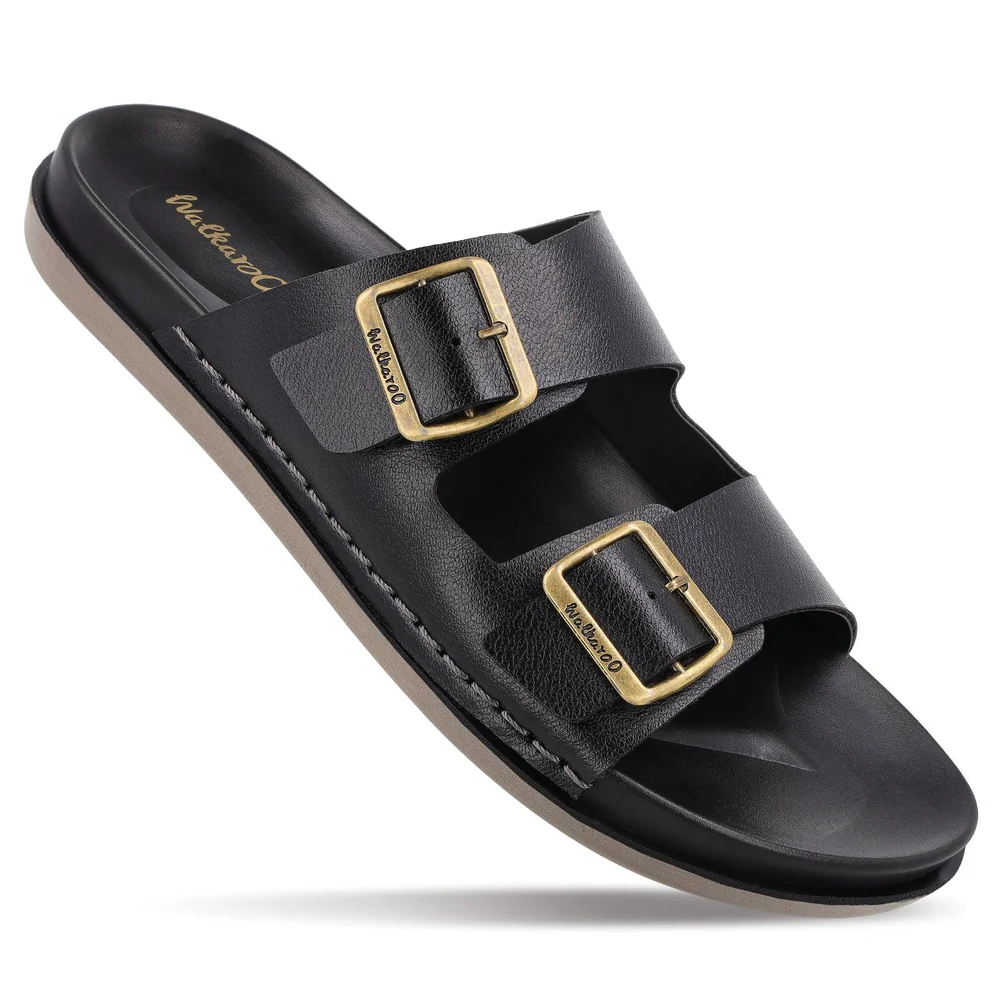 Walkaroo+ Black Double Buckle Sandal