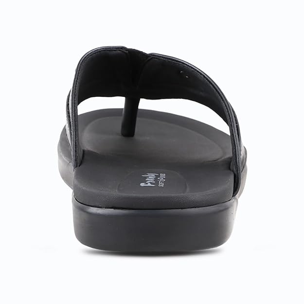 Franky Black Micro-Leather Flip-Flops