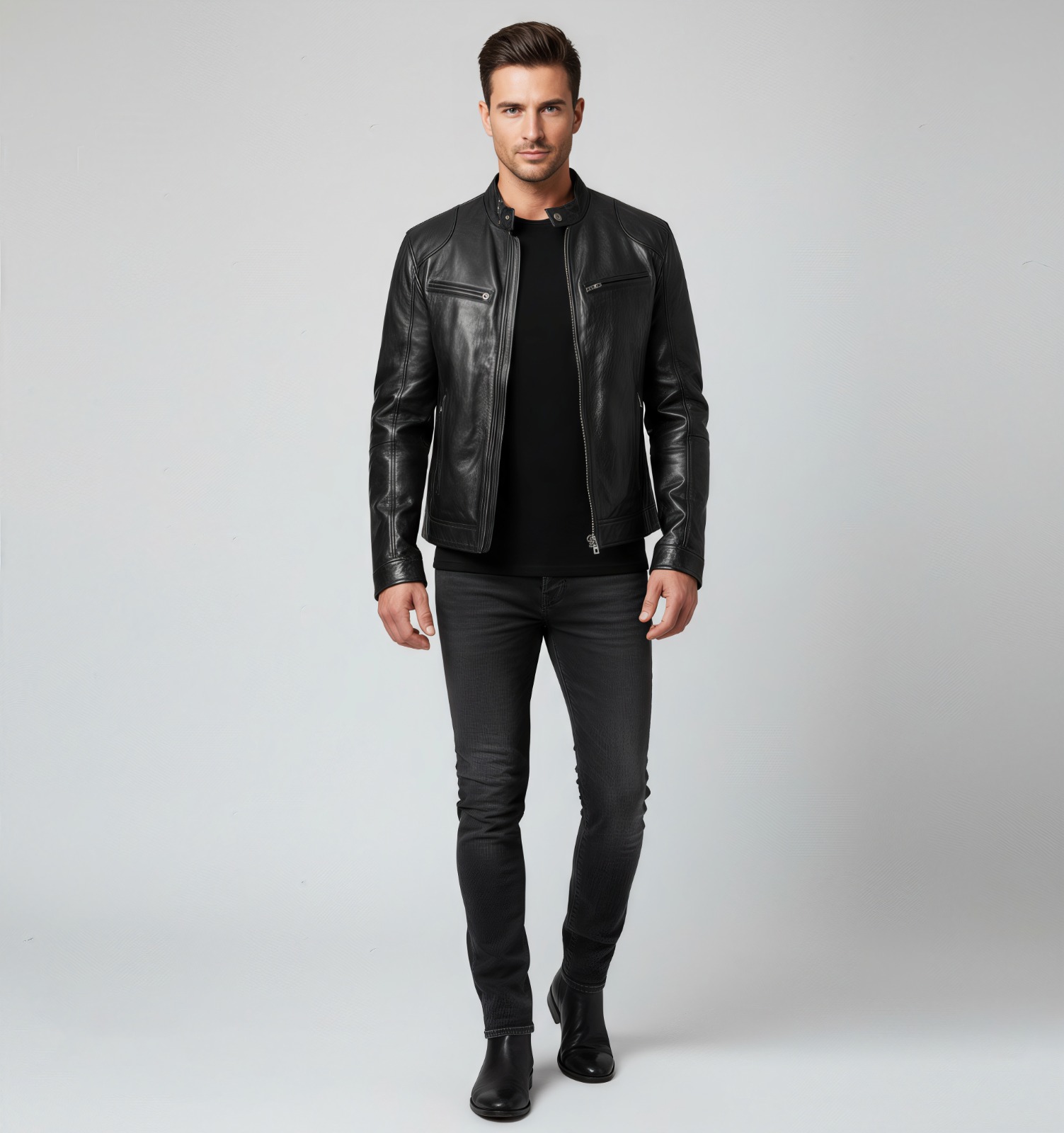 Men's Black Leather Jacket