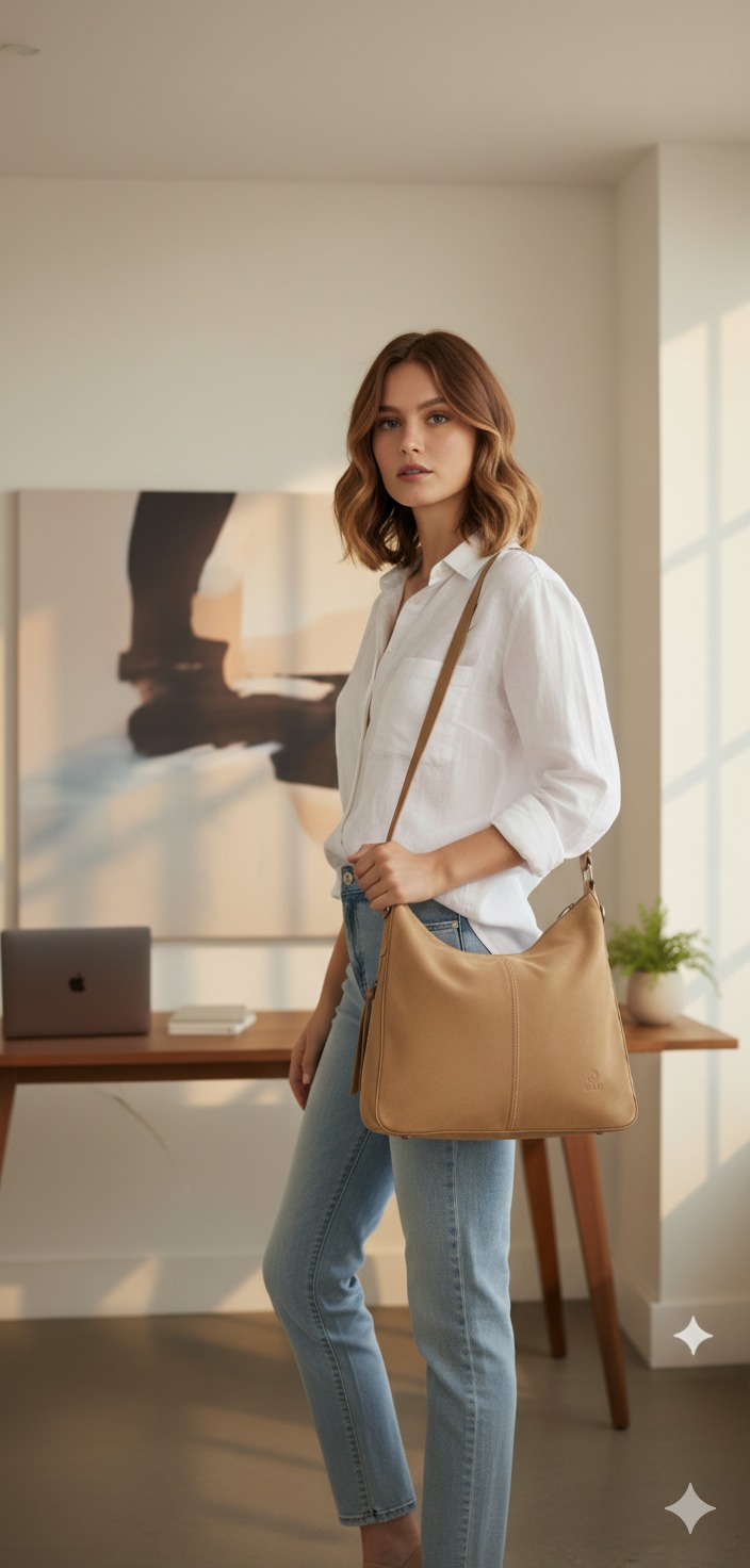 Tan Leather Shoulder Bag