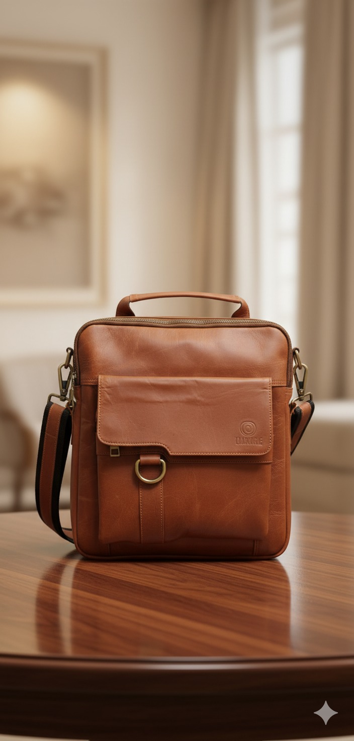 Classic Leather Messenger Bag
