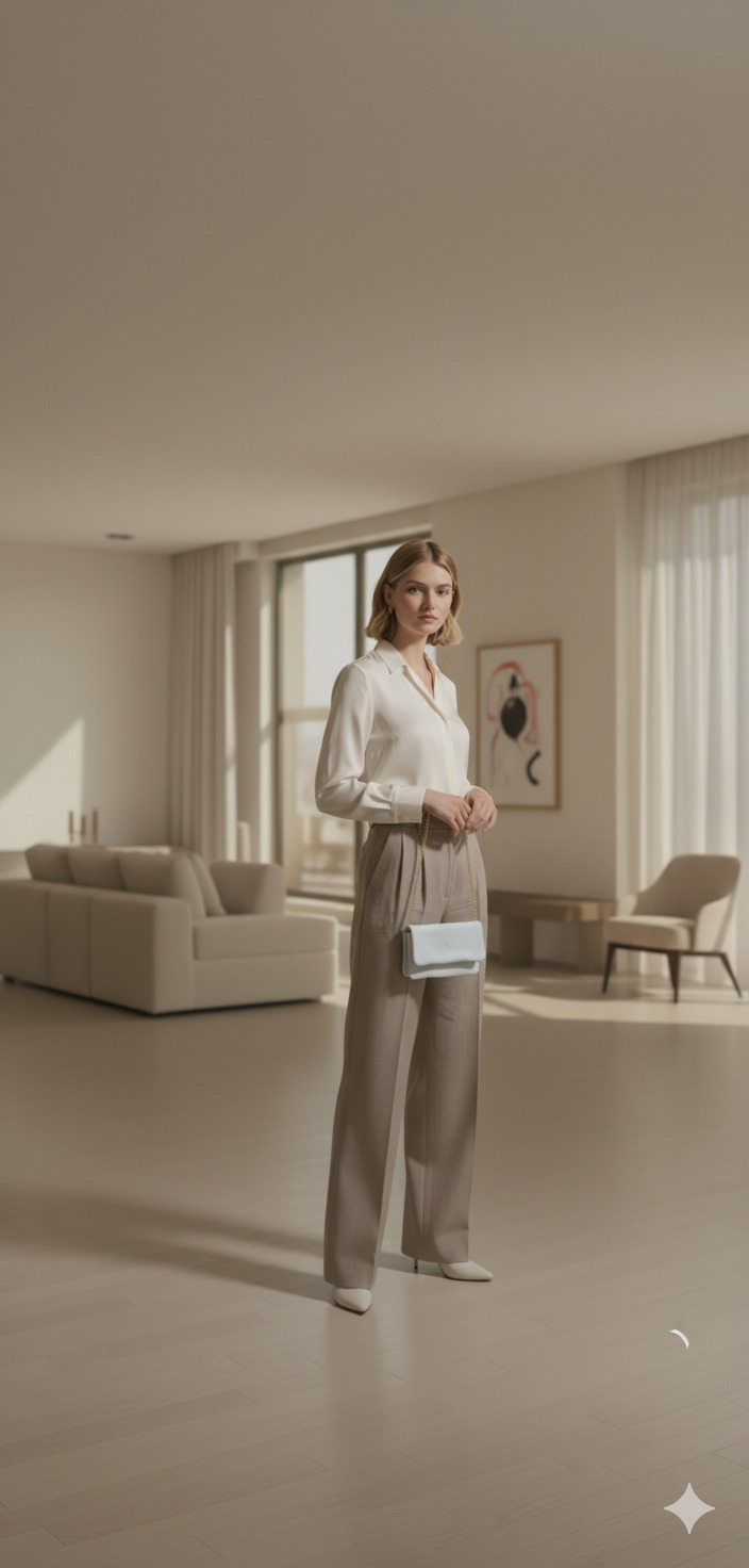 Elegant White Clutch Bag