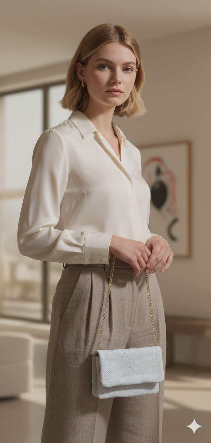 Elegant White Clutch Bag