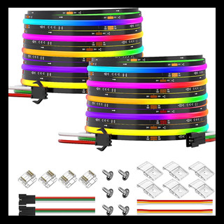 FCOB WS2811 IC RGB COB LED Strip DC12V 720LED/m 16.4FT Flexible High Density Uniform Chasing Color Light 
