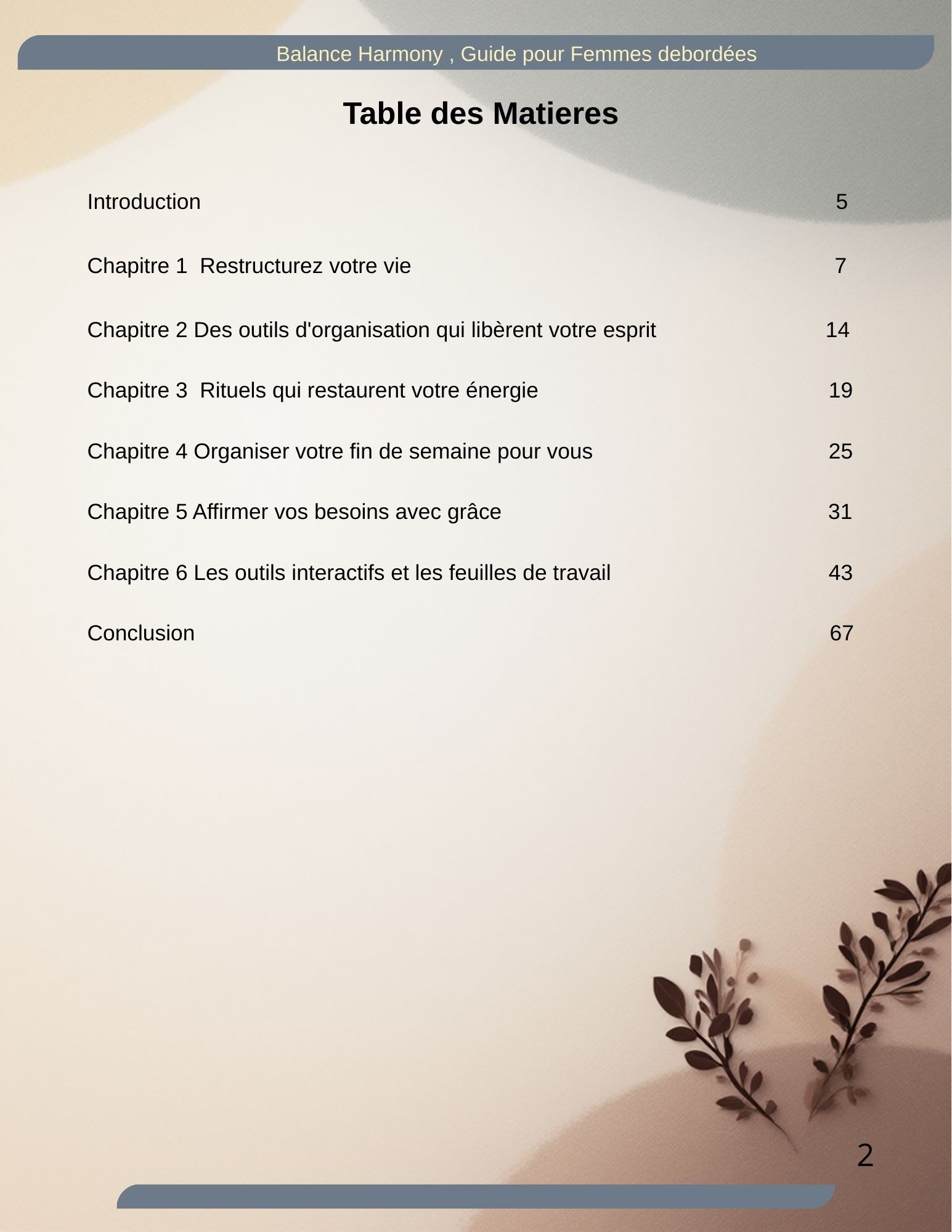 Balance Harmony, Du chaos à la clarté