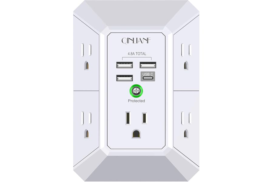 Wall Outlet Extender with USB Ports