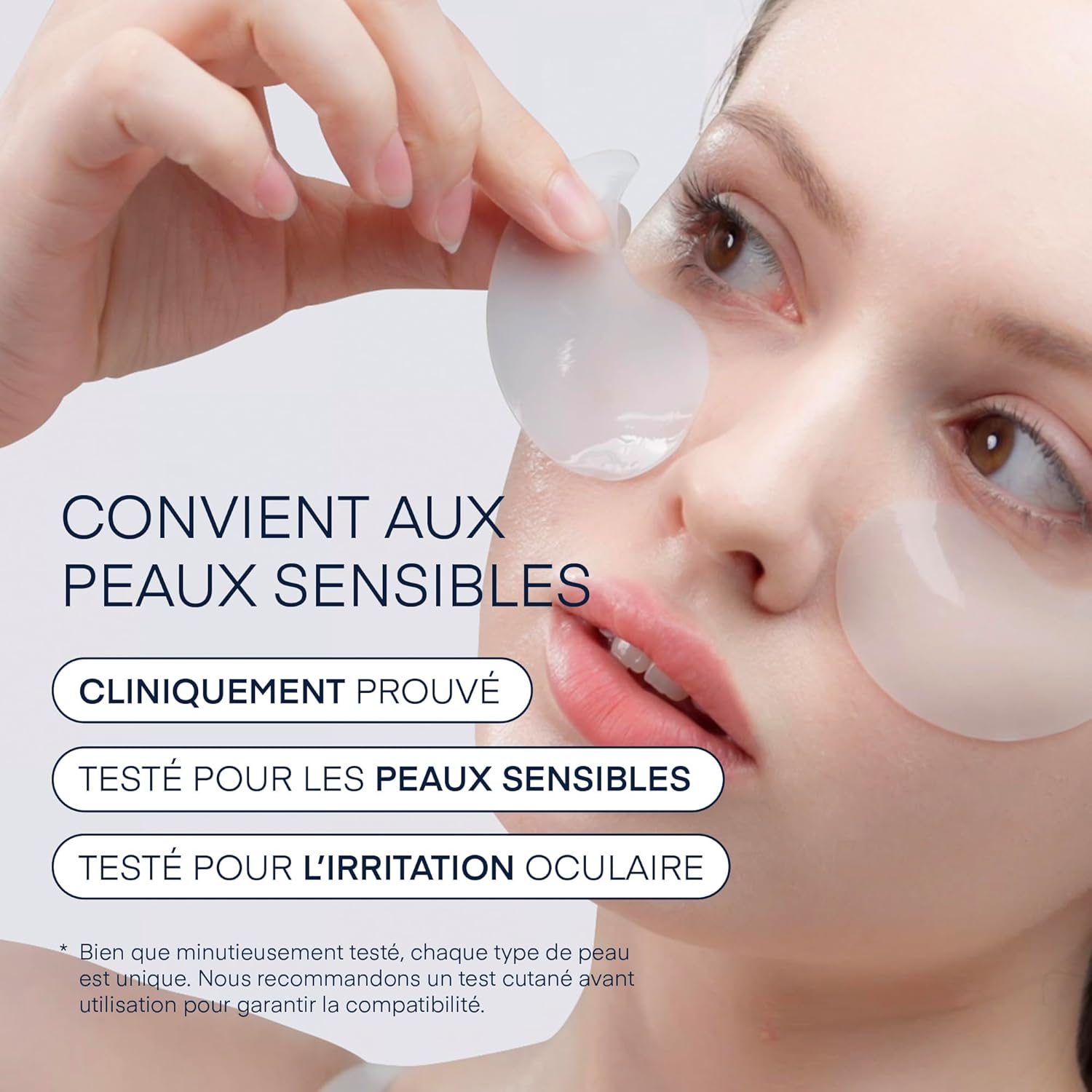 Patch gel pour les yeux à la caféine et à l'acide hyaluronique