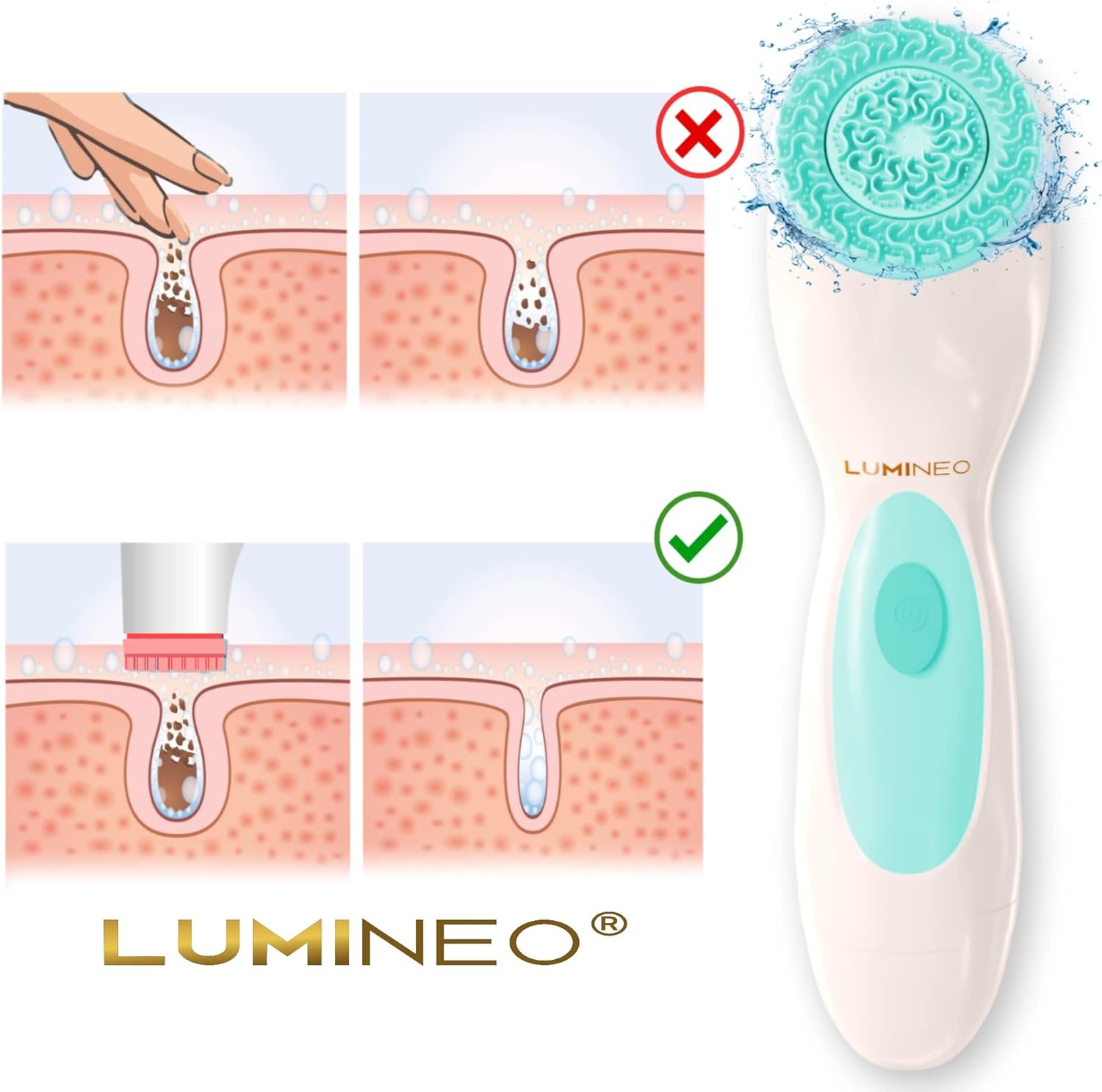 Brosse nettoyante pour le visage Lumineo
