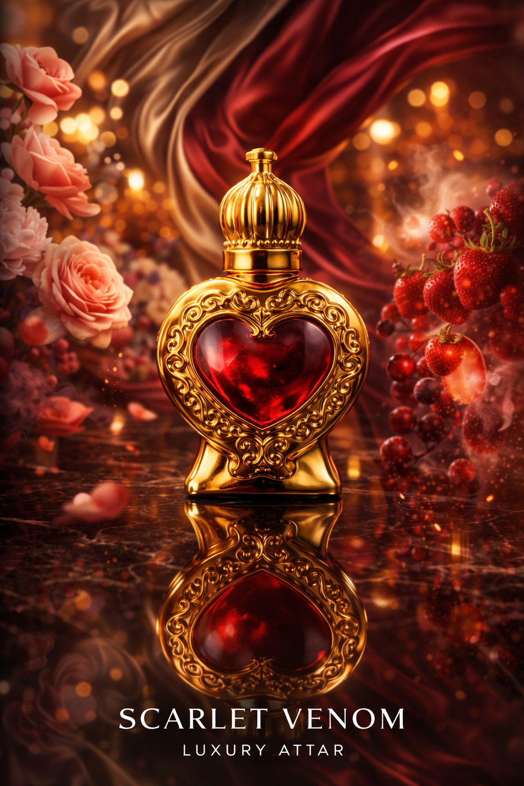 Scarlet Venom Luxury Attar for Women – Long Lasting Floral Fruity Oriental Perfume Oil  Rollon (15ml)