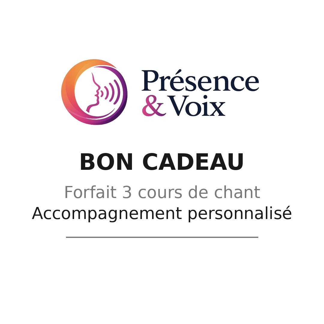 Bon cadeau, cours de chant 3 cours