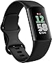 Fitbit Charge 6 Fitness Tracker with Google apps, Heart Rate on Exercise Equipment, 6-Months Premium Membership Included, GPS, Health Tools and More, Obsidian/Black, One Size (S & L Bands Included)