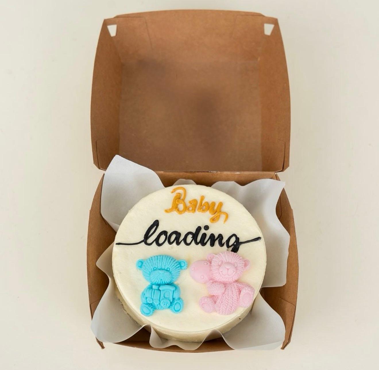 “Baby Loading” Bento Cake