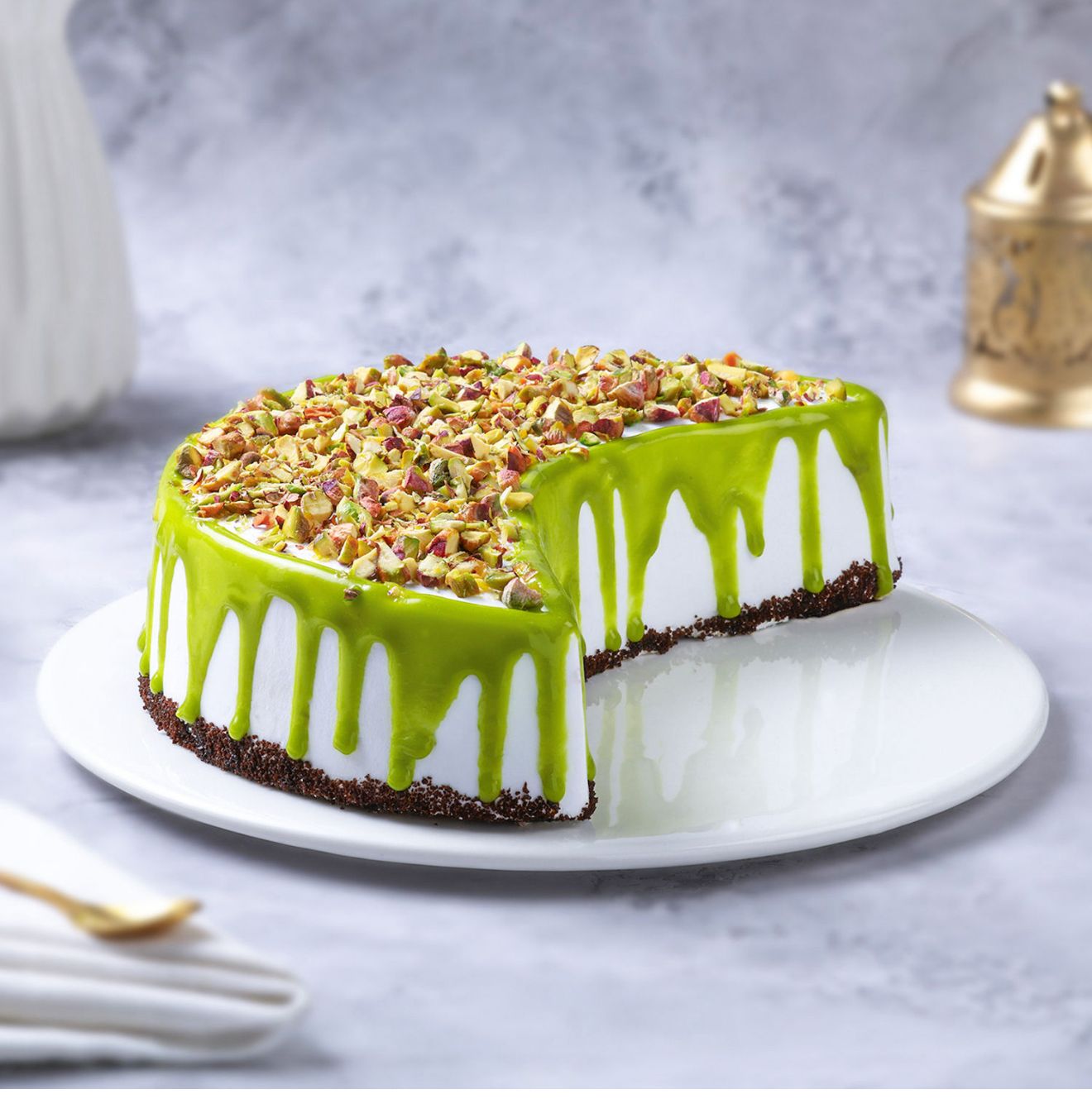 Crescent Pistachio Delight Cake