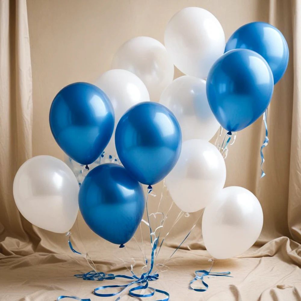 Blue and White Balloons Set