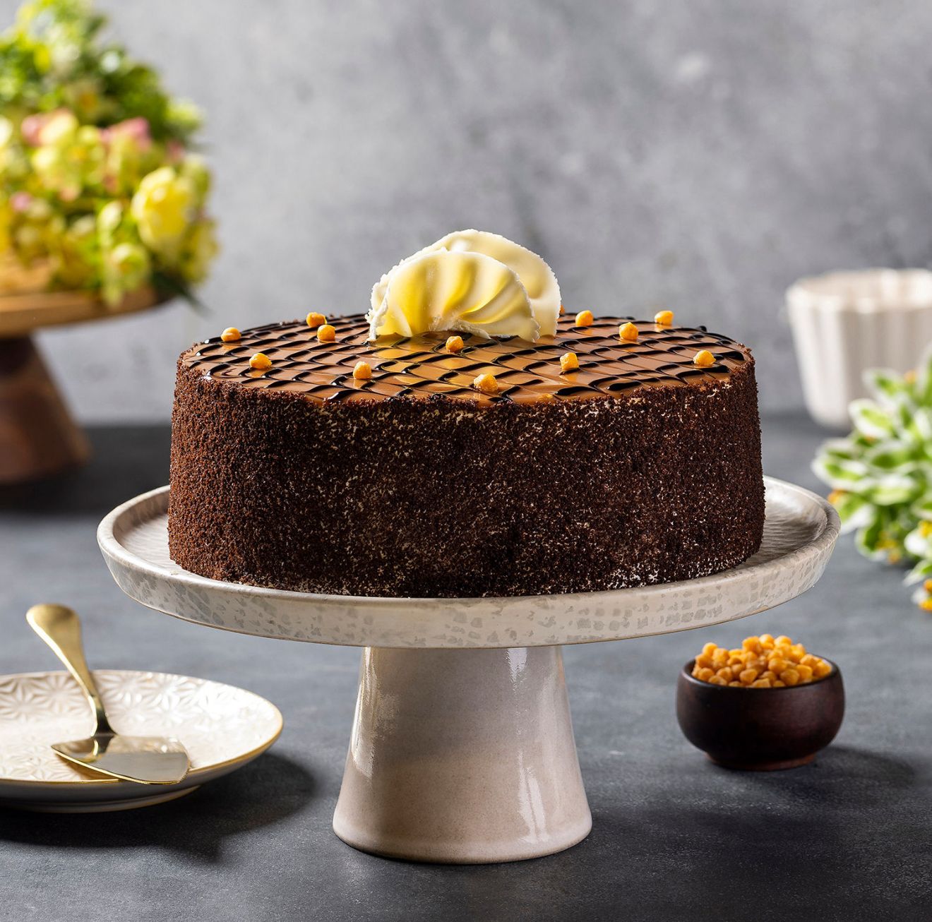 Chocolate Drizzle Cake with Choco-Sticks