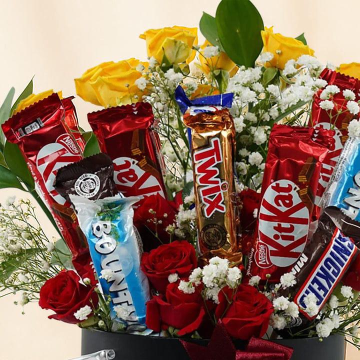 🍫 Candy Bar & Yellow Rose Hatbox