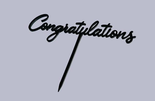 🎓 Black “Congratulations” Topper