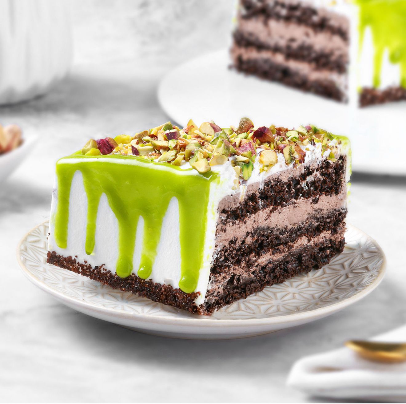 Crescent Pistachio Delight Cake