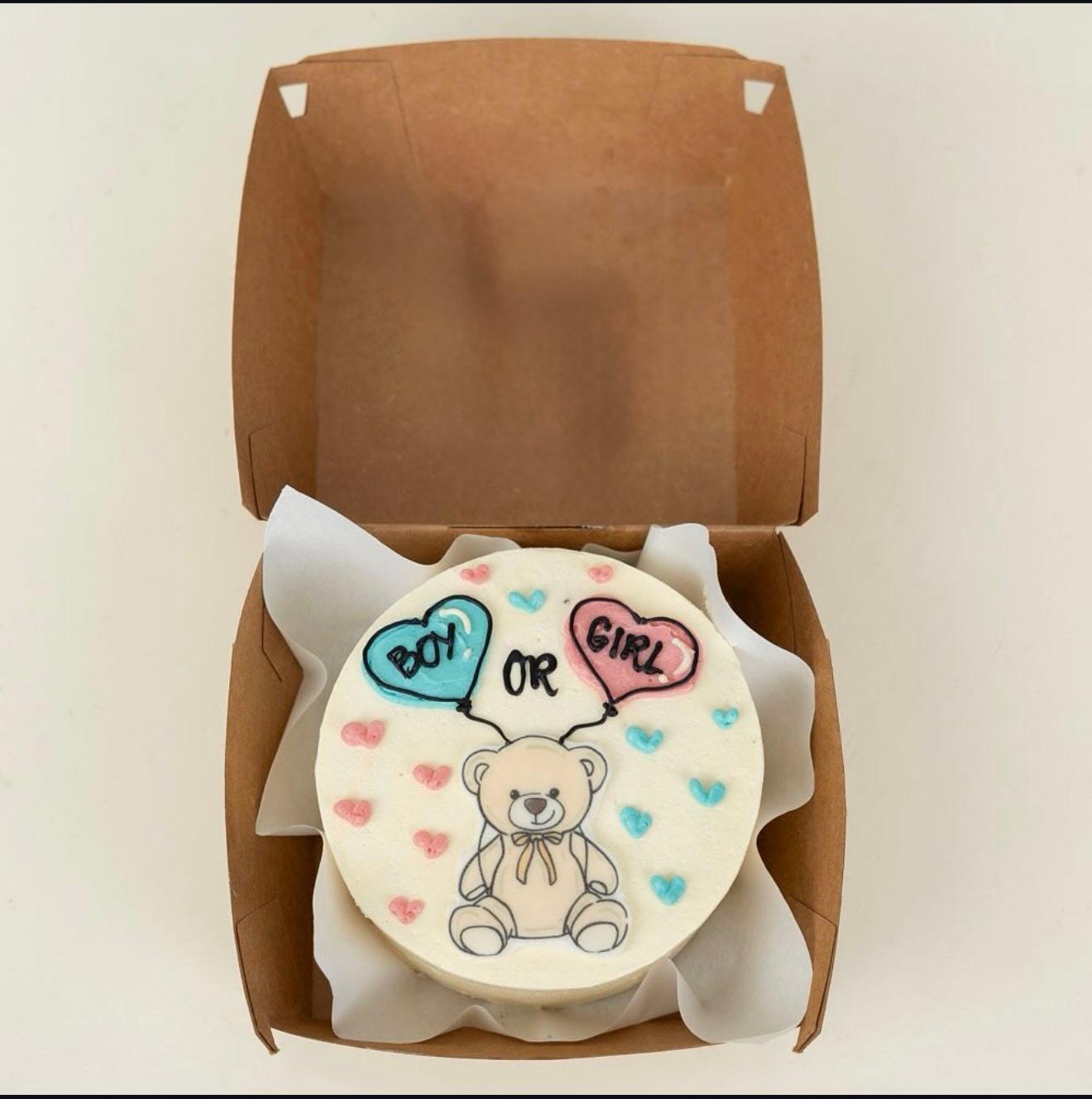 “Boy or Girl?” Gender Reveal Bento Cake