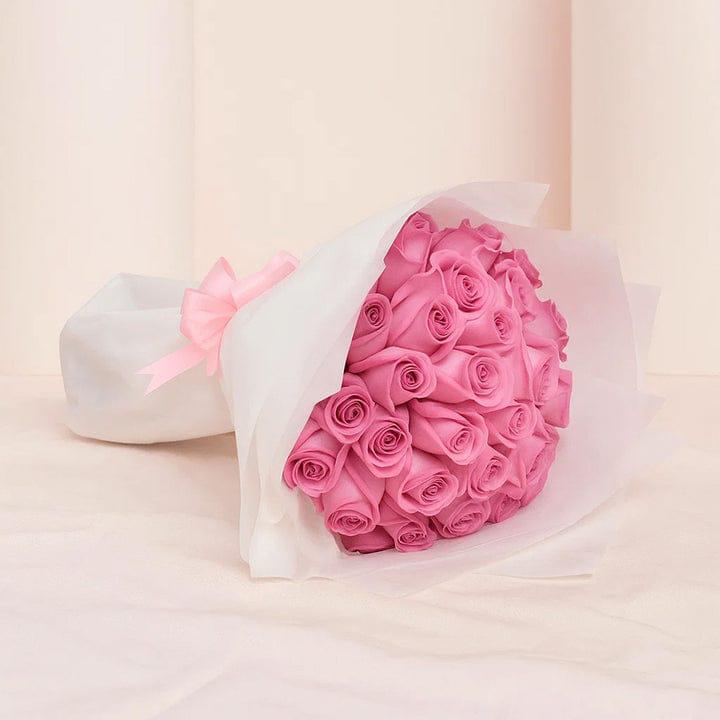 The Pink Affection Bouquet: 25-Stem Pink Roses
