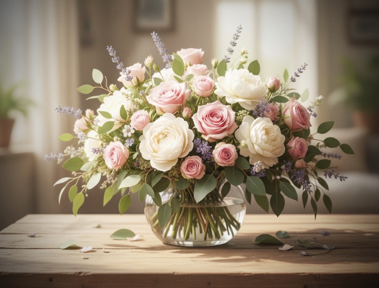 🌸 Blush Harmony Vase Arrangement