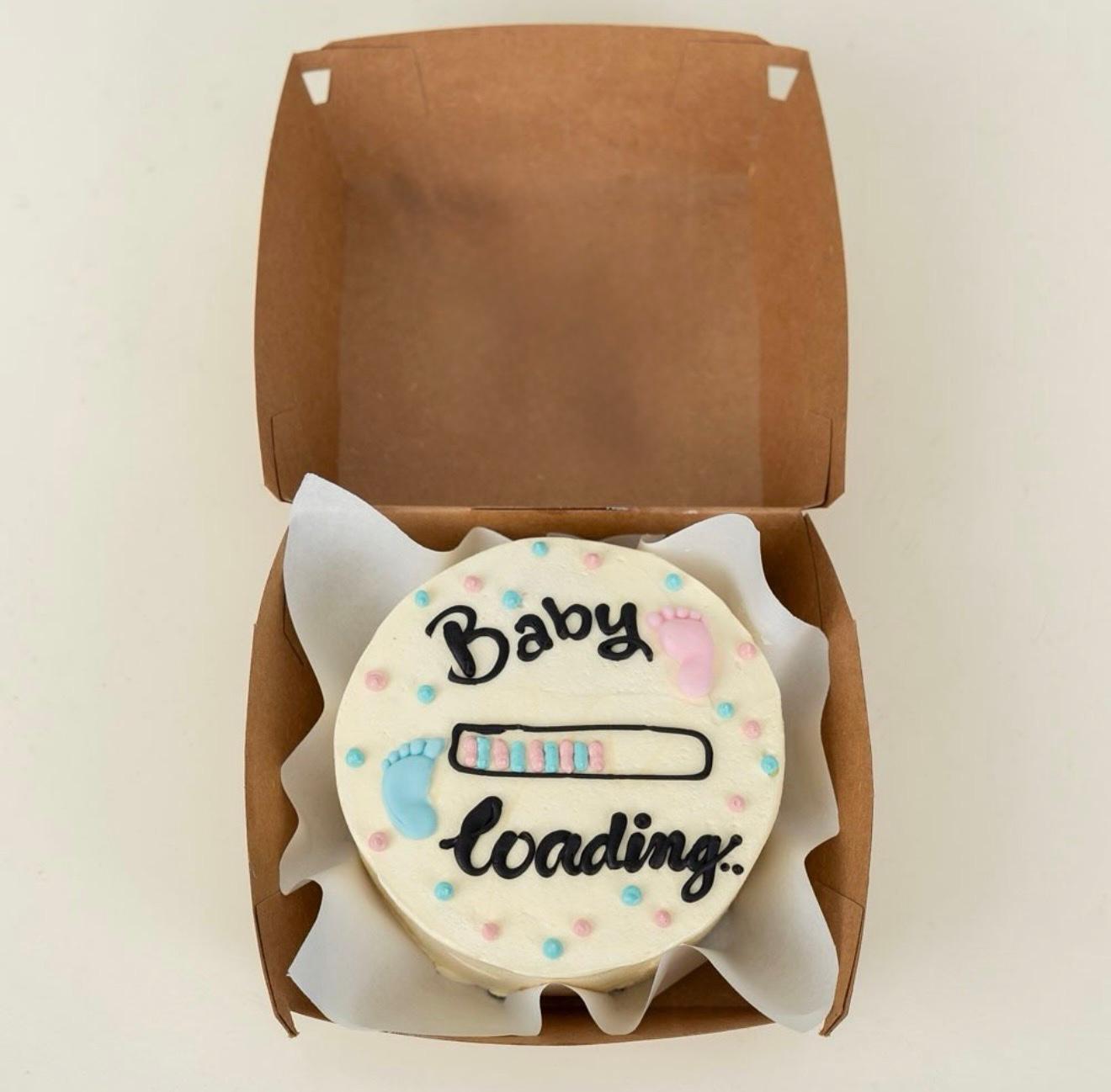 Pastel “Baby Loading…” Bento Cake