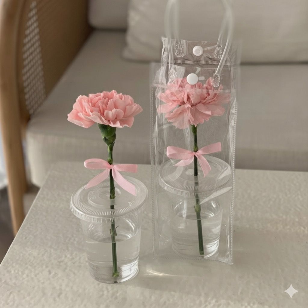 🌸 Single Carnation Cup Arrangement