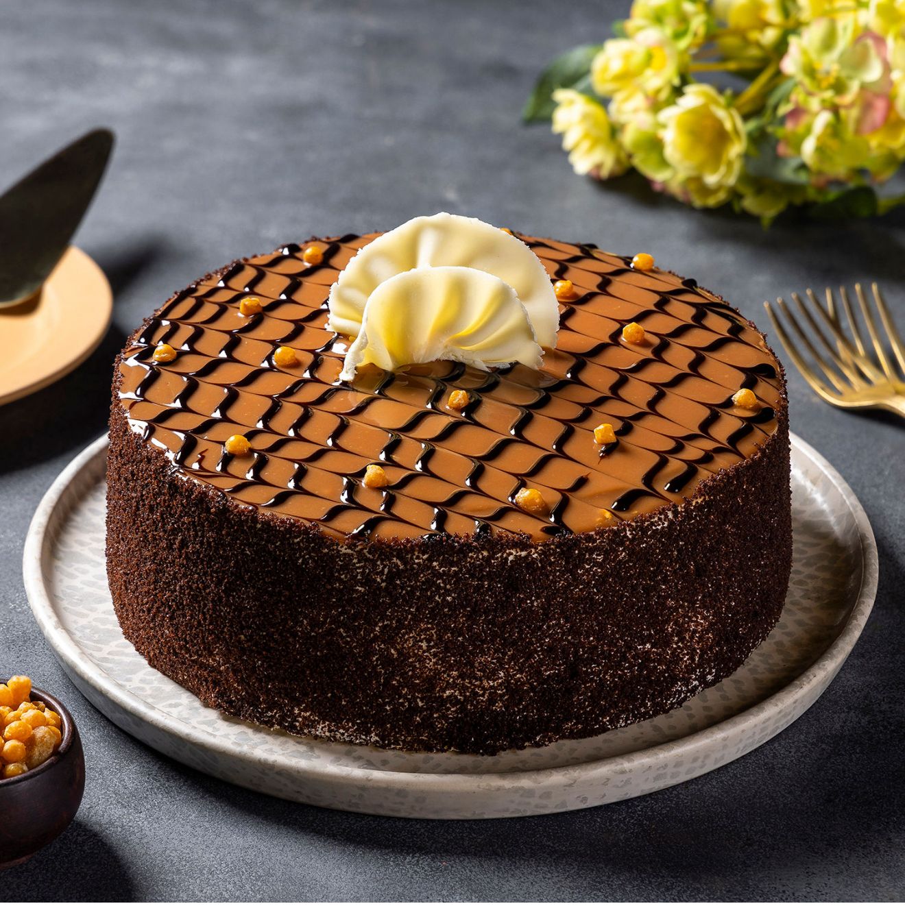 Chocolate Drizzle Cake with Choco-Sticks