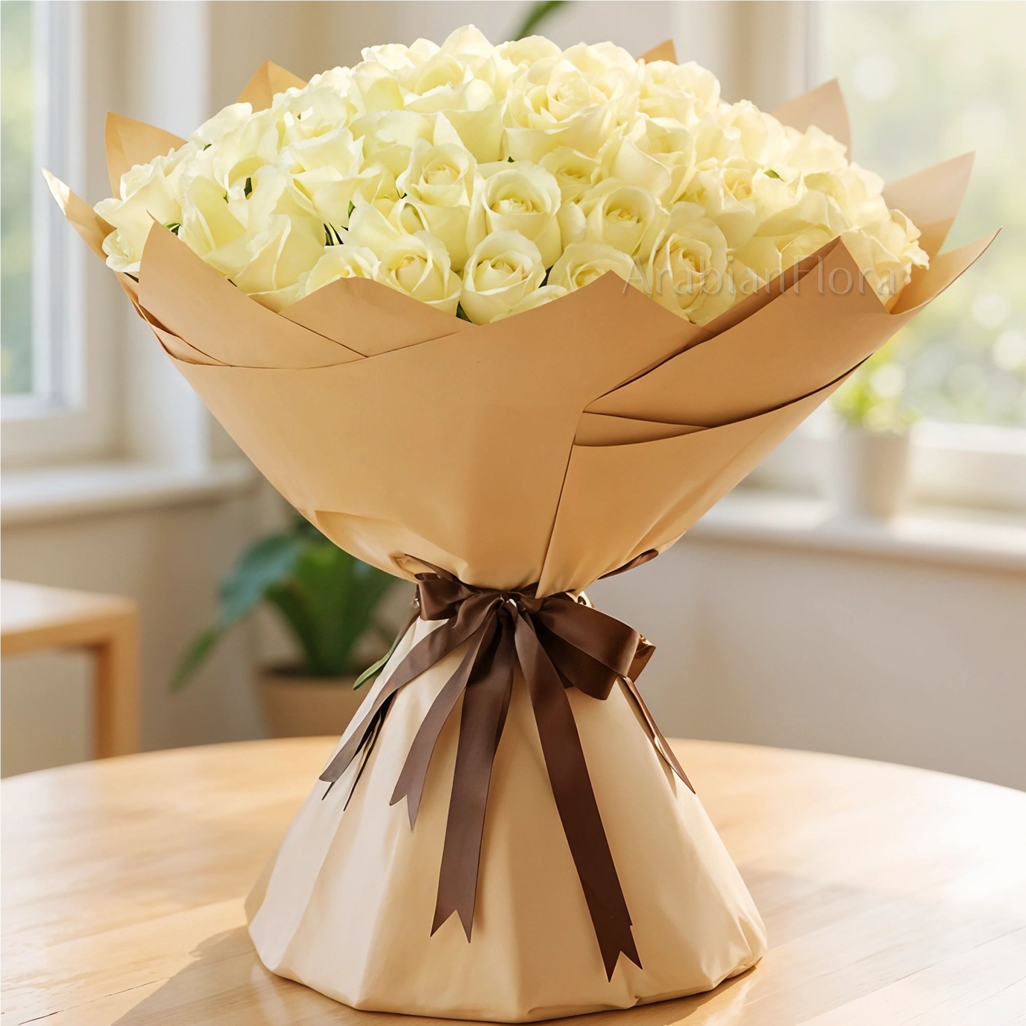 🤎 Whispered Elegance 100 cream rose Bouquet