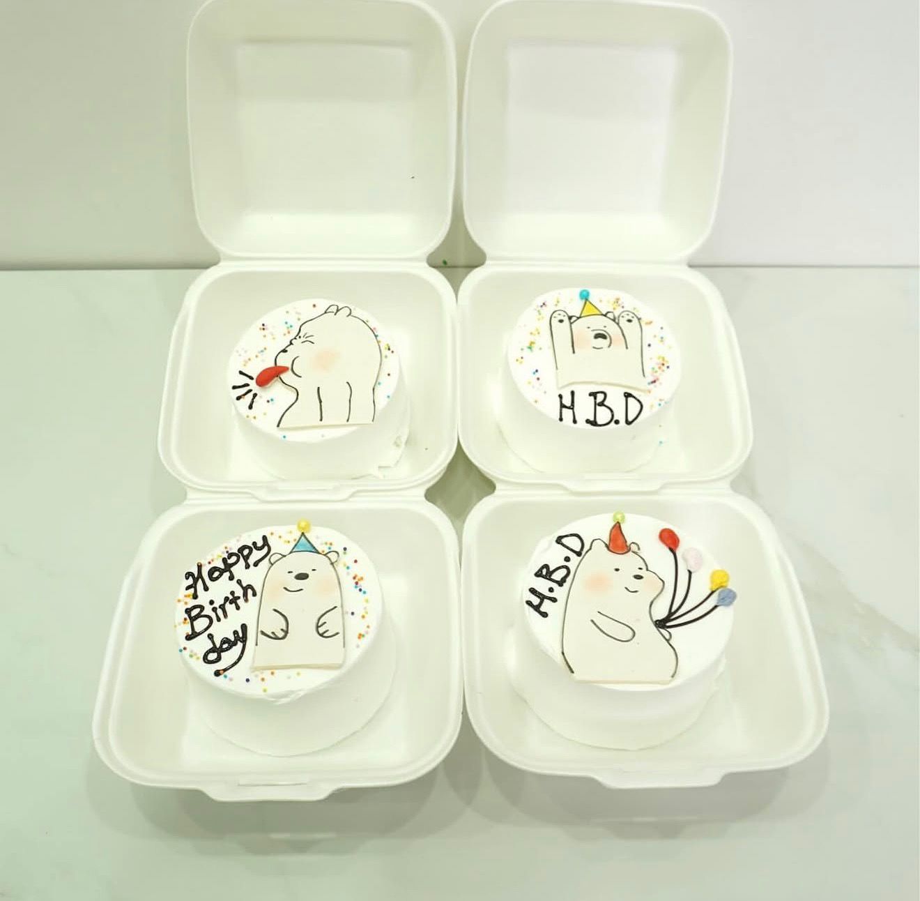 🐻‍❄️ Ice Bear Bento Birthday Set – Set of 4