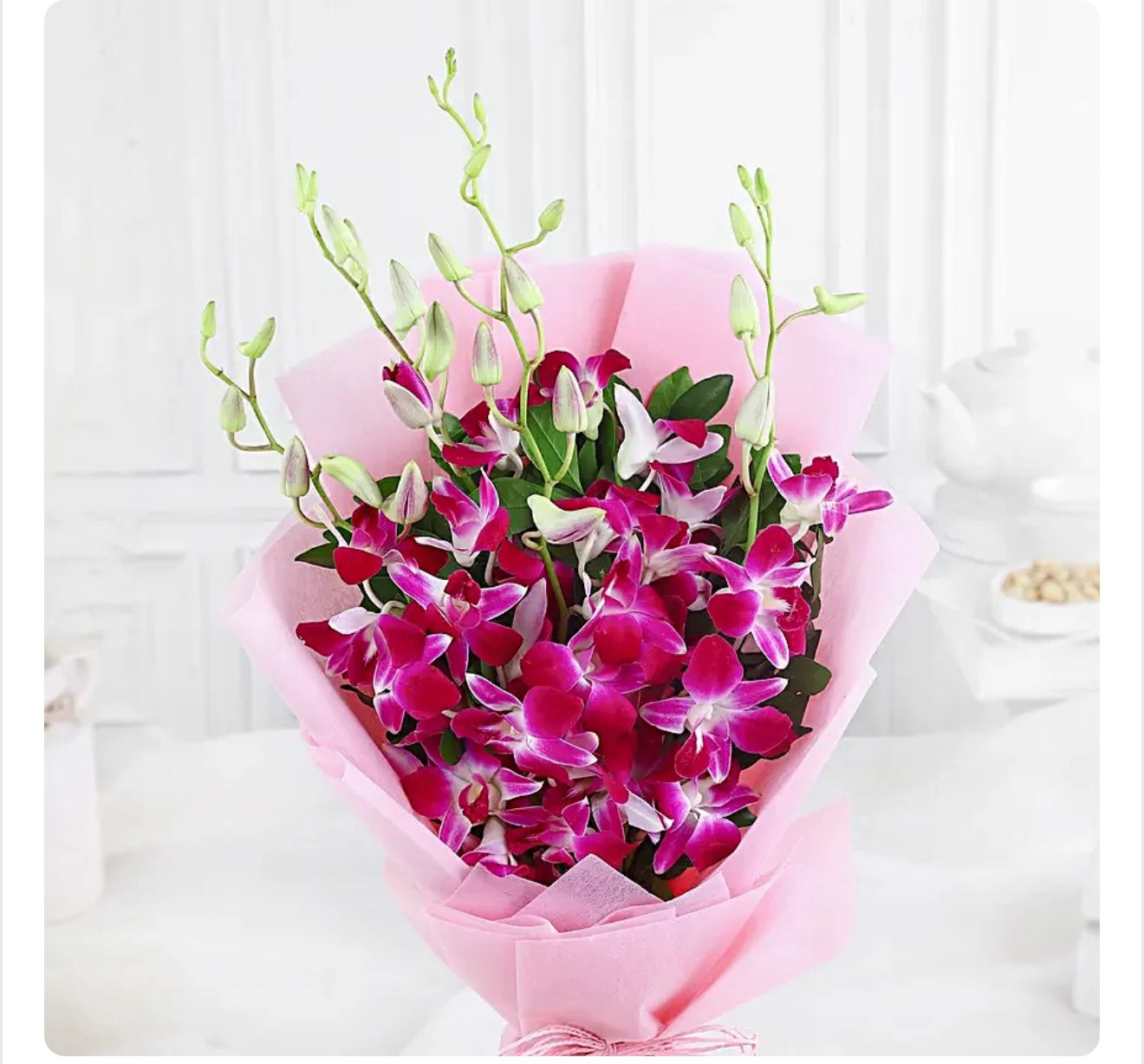 Orchid Elegance Bouquet with Cake