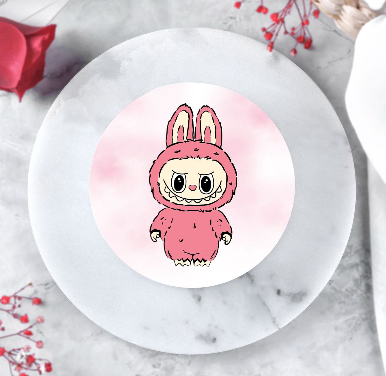 Cute Bunny Cartoon Cake (Pink Theme)