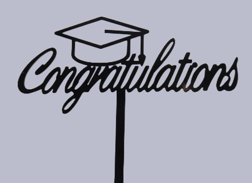 🎓 Graduation “Congratulations” Topper with Cap