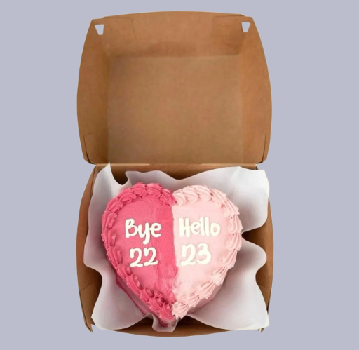 💗 Dual-Tone Birthday Heart – “Bye 22, Hello 23”