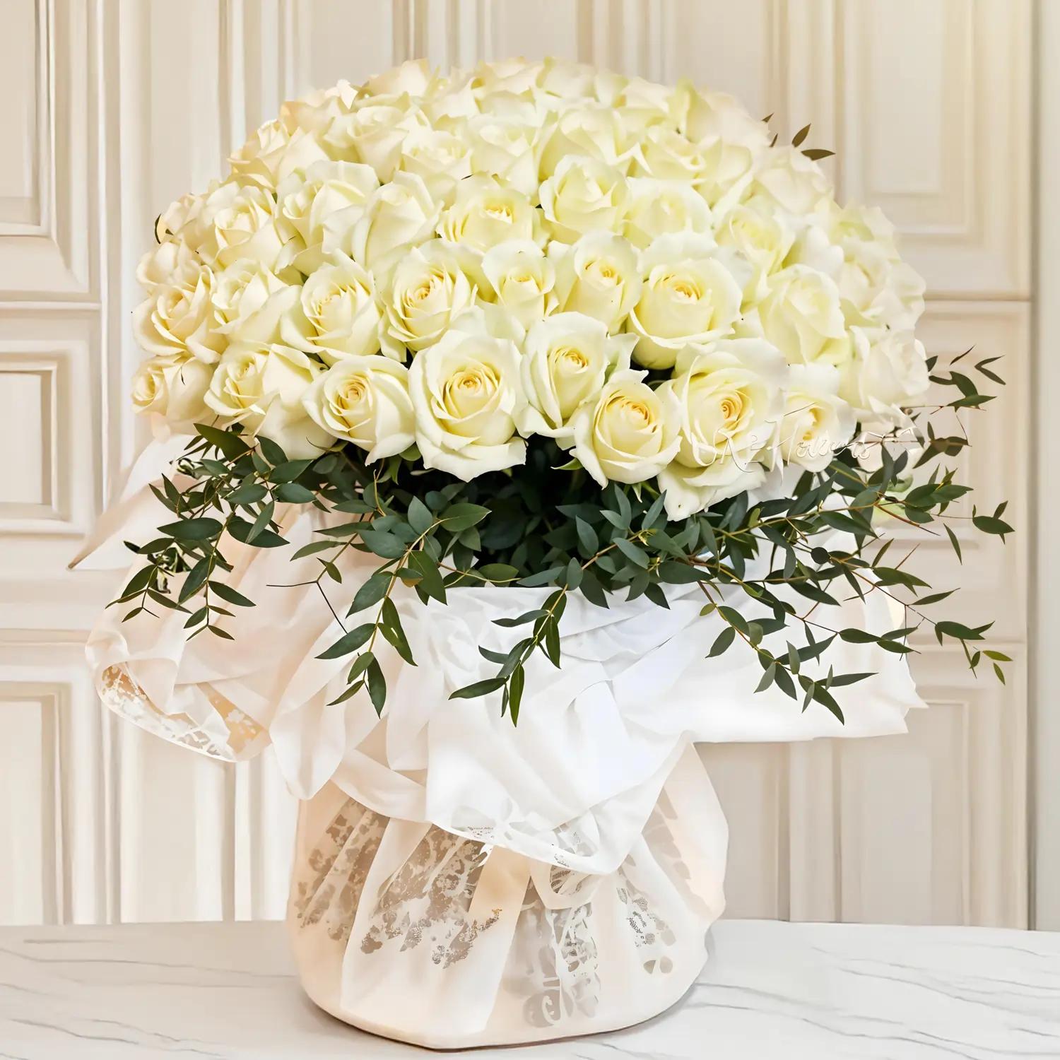 🤍 Grand Cloud of White Roses 100