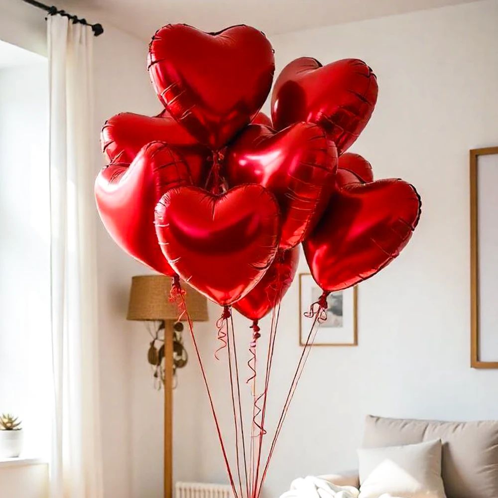 ❤️ Scarlet Heart Balloon Bunch