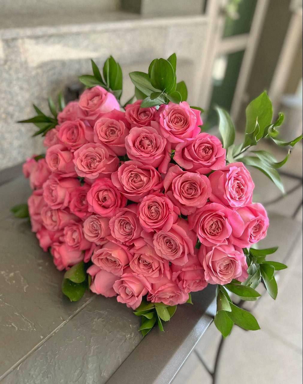 Bright Pink Rose Bouquet