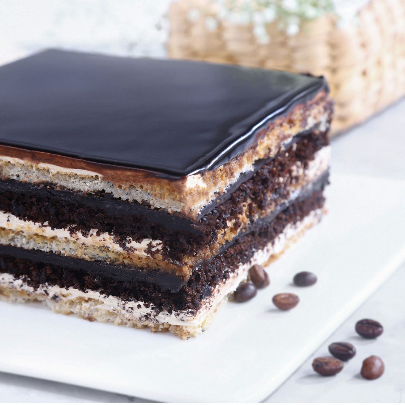 ☕ Chocolate Coffee Opera Cake – A Rich Fusion