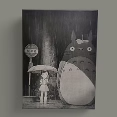 Toile TOTORO N&B #1