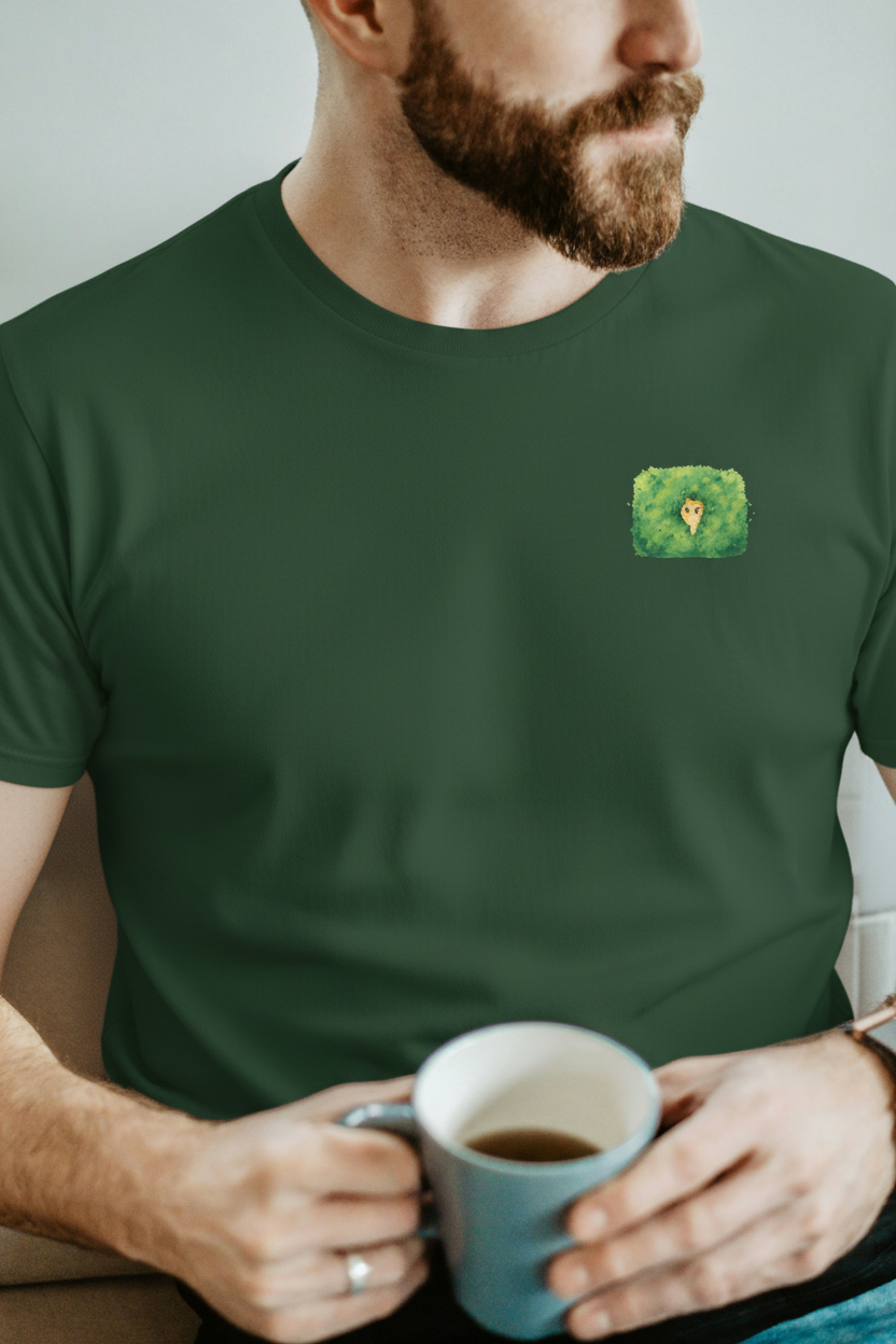 Inspector Cat in Bush T-Shirt – Cute Hiding Cat Graphic Tee for Cat Lovers