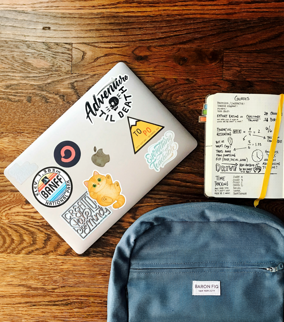 Playful Belly-Up Cat Sticker – Cute Golden Cat with Green Eyes | Waterproof Vinyl for Laptop, Journal, Scrapbook & Water Bottle