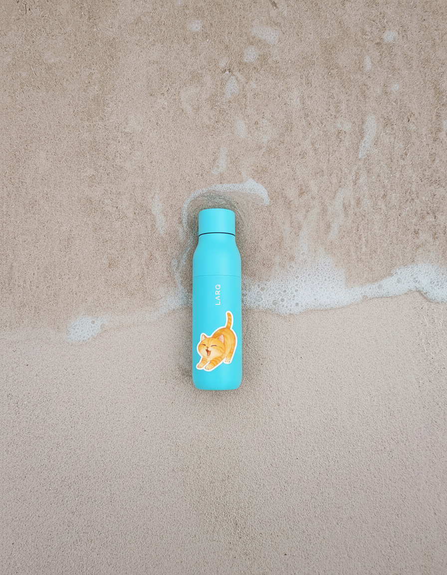 Playful Crouching Cat Sticker  | Waterproof Vinyl for Laptop, Water Bottle & Journal