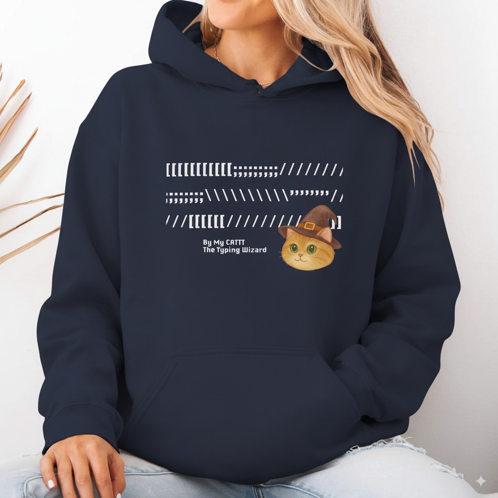 Funny Unisex Cat Wizard Magic Spell Hoodie, Cute Couple Sweatshirt - Festive Gift