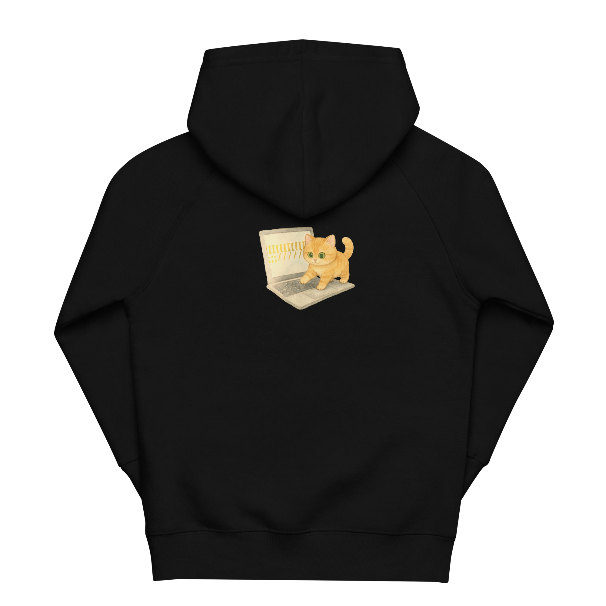 Cat “Typing Wizard” Kids Eco Hoodie – Sustainable Cotton Hoodie for Cat Lovers