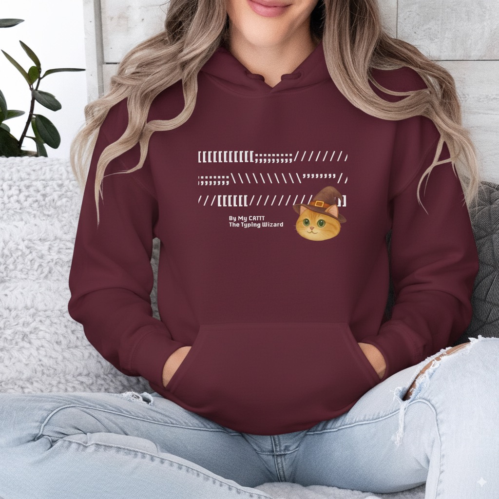 Funny Unisex Cat Wizard Magic Spell Hoodie, Cute Couple Sweatshirt - Festive Gift